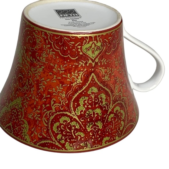 222 FIFTH Set of 2 Eva Opulent Blue & Red Porcelaine Fine China Cup & Saucer Set - Picture 6 of 9